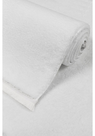Valeryhome Vl Comfort Peluş Halı Beyaz Düz Saçaklı Beyaz Düz Saçaklı