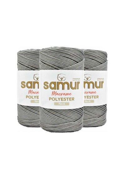 3 Adet 4 No Polyester Makrome 0420 Gri