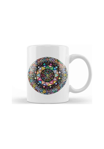 Mandala Renkli Hat Sanatı 02 Kupa Bardak Porselen Karışık