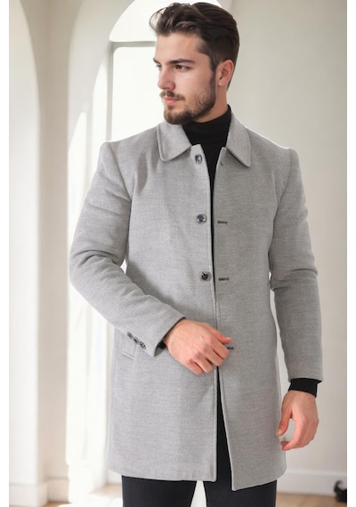 Plt9364 Dewberry Erkek Palto-açık Gri Açık Gri