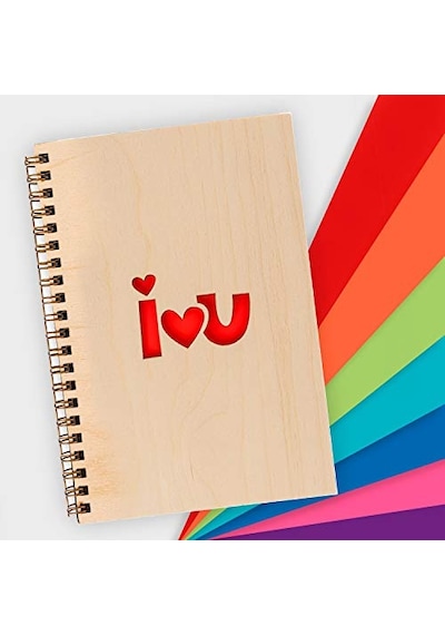 You Minimal Tasarımlı Ahşap Kapaklı Defter Çok Renkli