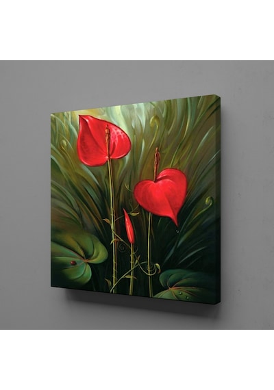 Antoryum Çiçeği Kanvas Tablo 100x100cm