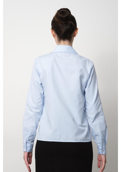 Pera Moda Kadın Slim Fit Pamuklu Ofis Gömleği Bebe Mavisi