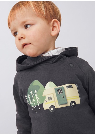 Mayoral Erkek Bebek Kapşonlu Sweatshirt Gri