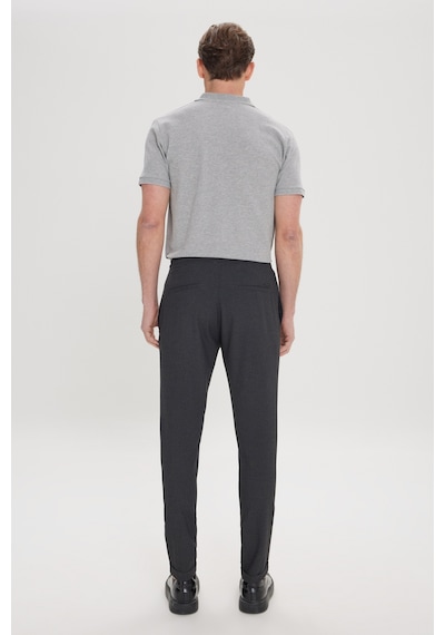 Ac&Co / Altınyıldız Classics Slim Fit Dar Kesim Beli Bağlamalı Yan Cepli Erkek Pantolon - Antrasit
