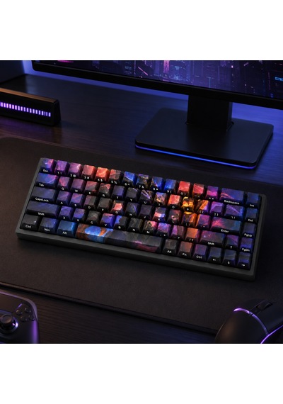 Özel Lol Odyssey Aatrox 68 Tuş Pbt Cherry Profil Boya Süblimasyon Yan Baskılı Mekanik Klavye Keycaps Seti