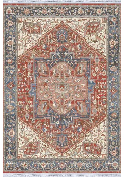 Kiremit Göbekli Dokuma Pamuk Taban Kaymaz Kilim Klm319n11