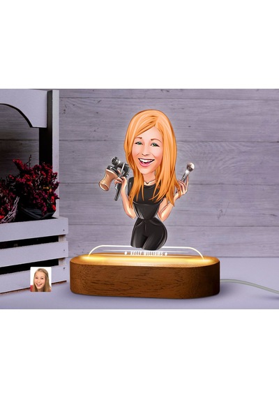 Bk Gift Kişiye Özel Güzellik Uzmanı Karikatürlü Dekoratif 3d Biblo Led Işıklı Gece Lambası-1, Arkadaşa Hediye Kobitmeyen138310 Bk Gift