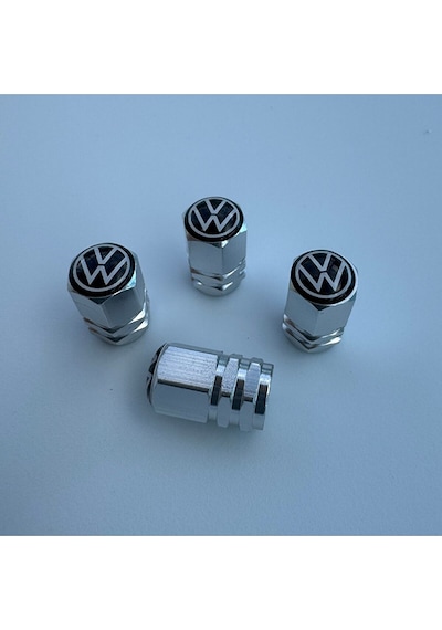 Volkswagen İle Uyumlu Logolu Alüminyum Altıgen Sibop Kapağı Takım