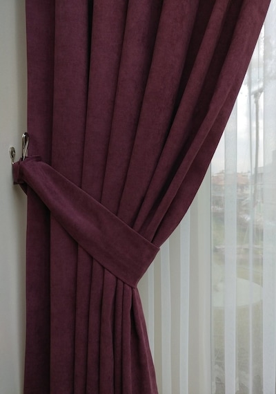 Evdepo Home Deniz Soft Pileli Fon Perde Mürdüm