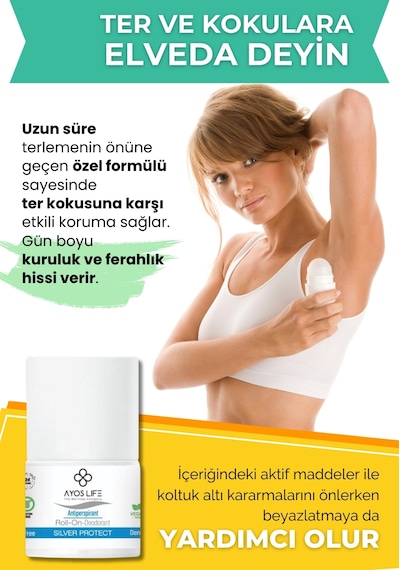 Ayos Life Silver Protect Ter Önleyici ve Beyazlatıcı Roll-On Deodorant 50 ML