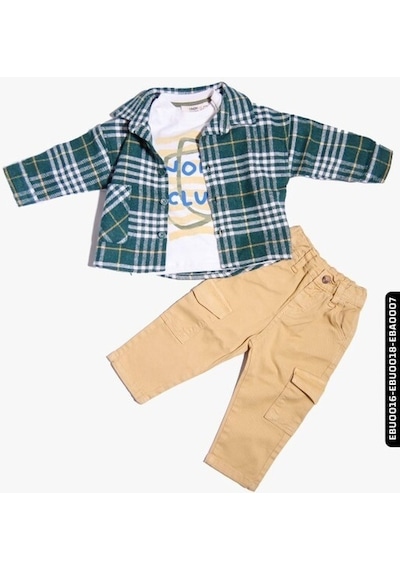 Xo Kids Erkek Bebek Kargo Pantolon 6 - 24 Ay 20013 Bej