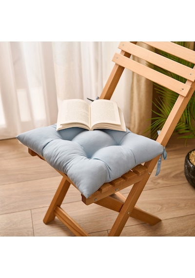 Soft Carre Sandalye Minderi - Mavi - 40x40 Cm Renkli