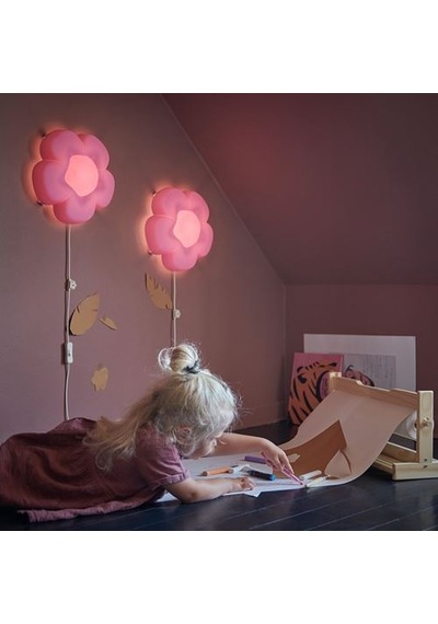 Ikea Upplyst Çocuk Duvar Lambası, Lila, Led'li