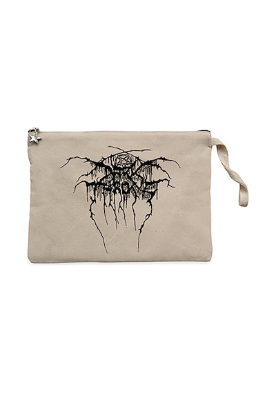 Darkthrone Logo 2 Krem Clutch Astarlı Cüzdan / El Çantası Krem