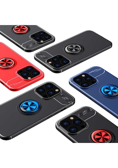 Apple Uyumlu iPhone 14 Pro Max Kılıf Yüzüklü Magnetli Ravel Case Kapak