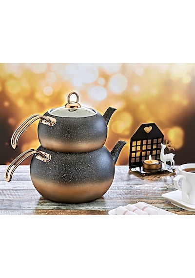 Oms 4 Pcs Granit Küre Çaydanlık Büyük Boy 8210lbakır Bakır