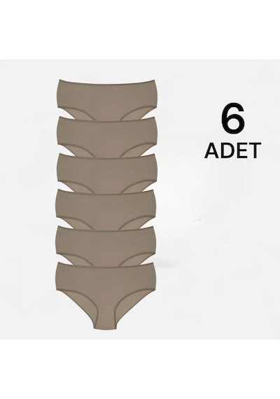 Penye Licralı Kadın Bato Külot 6'lı - Ten Ten