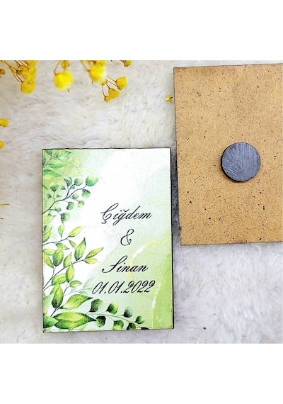 Ahşap Nikah Buzdolabı Magnet Nikah Hediyelikleri 8(30 Adet)