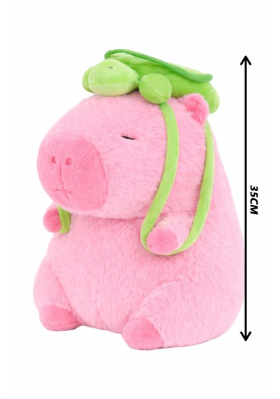 Capybara Çantalı 35 Cm Yumuşak & Sevimli Peluş Oyuncak Açık Pembe