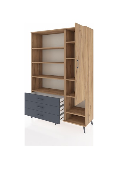 Hyperion Dolap 9 Raflı 3 Çekmeceli Tek Kapaklı 132x44x195 Çam-çam/antrasit Atlas Çam/antrasıt Hyperion Dolap 9 Raflı 3 Çekmeceli Tek Kapaklı 132x44x195 Çam-çam/antrasit Atlas Çam/antrasıt