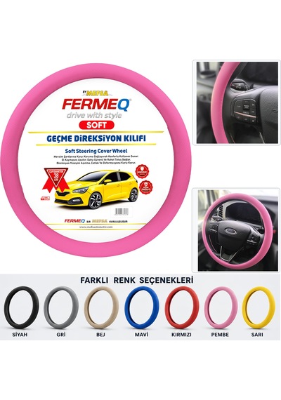 Direksiyon Kılıfı Geçme 38cm Soft Pembe Dkg001p Fermeq