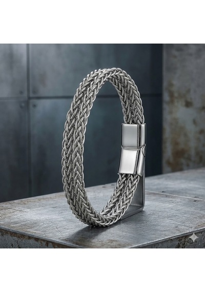 Premium Sarmal Çelik Zincir Örgülü Erkek Bileklik 31835b2d3 - 21 Cm Gümüş