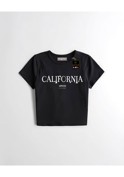 Flood Of Style Siyah Babby Tee Calıfonia Özel Tasarım