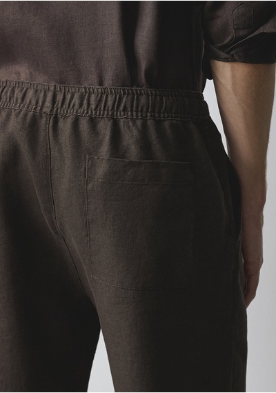 Mavi - Kahverengi Keten Pantolon 0010577-70219