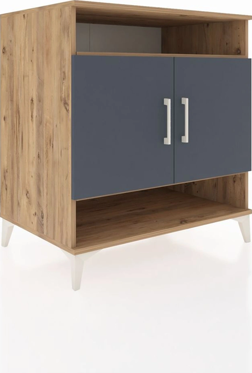 Kronos Şifonyer 3 Raflı 2 Kapaklı 88x59x96 Çam-antrasit Çam
