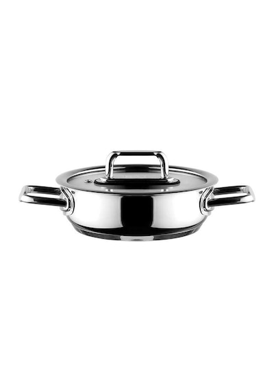 Aryıldız Colombus Metal Kulp Cam Kapak Sahan - 16 Cm Gri