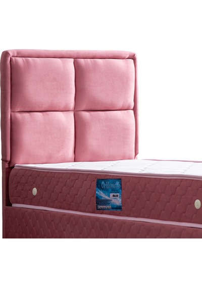 Setaymobilya Baza, Grand Tek Kişilik Pembe Baza + Başlık + Orthosoft Yatak