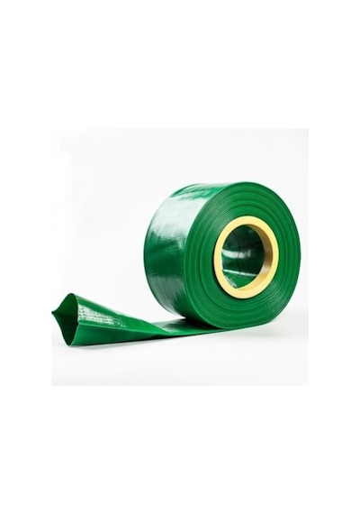 Yassı Su Hortumu - Tekstil Örgüye Pvc Plastik Kaplanmış - 4" - Layflat Hortum - 50 Mt - Geçme Çapı 100 M