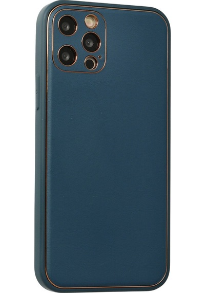 Newface Apple Uyumlu iPhone 12 Pro Max Kılıf Coco Deri Silikon Kapak - Mavi Mavi