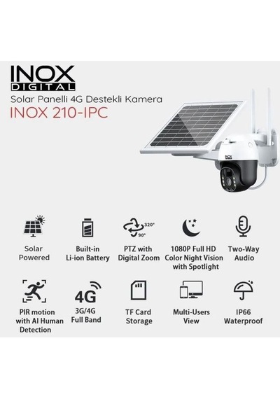 Inox 210 Ipc2 Mp Ptz Solar Güneş Enerjili Kamera