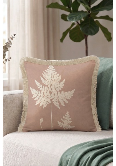 Botanik Fern Motifli Saçaklı Yastık Kılıfı - Natürel Yaprak Pudra Krem Vizon Püsküllü Kırlent Kılıfı Kadim Lagün Lime Botanik Fern Motifli Saçaklı Yastık Kılıfı - Natürel Yaprak Pudra Krem Vizon Püsküllü Kırlent Kılıfı Kadim Lagün Lime