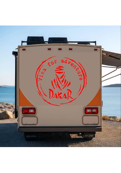 Dakar Adventure Sticker - 4x4 Off Road Kamp Adventure Sticker - Araba Oto Motosiklet Karavan Cam Sticker - 00079 60x60 Cm