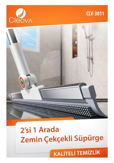 Cleova 2 İn 1 Çekpas Kauçuk Fırça Paspas Mop