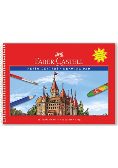 Faber-Castell Karton Kapak Resim Defteri 25x35 Cm. 15 Yaprak