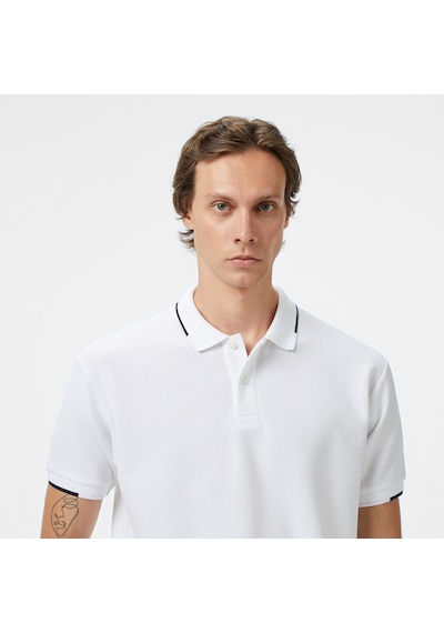 Nautica Erkek Beyaz Classic Fit Polo Yaka T-shirt Düz K55348t Beyaz
