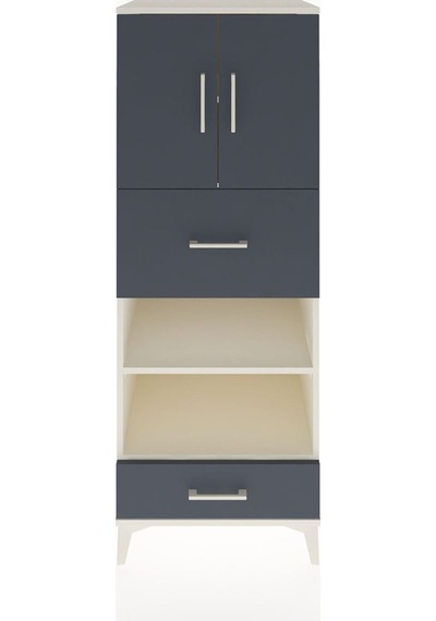Hyperion Dolap 4 Raflı 2 Çekmeceli 2 Kapaklı 60x44x163 Aytaşı-antrasit Aytası