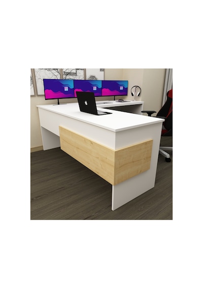 Sell 180 Cm L Çalışma Masası Ofis Masası Oyuncu Masası Beyaz - Safir Meşe Beyaz - Safir Meşe Sell 180 Cm L Çalışma Masası Ofis Masası Oyuncu Masası Beyaz - Safir Meşe Beyaz - Safir Meşe