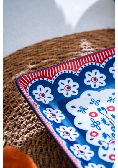 Elsie Dikdörtgen Sunum Tabağı - 22.5 Cm Çok Renkli