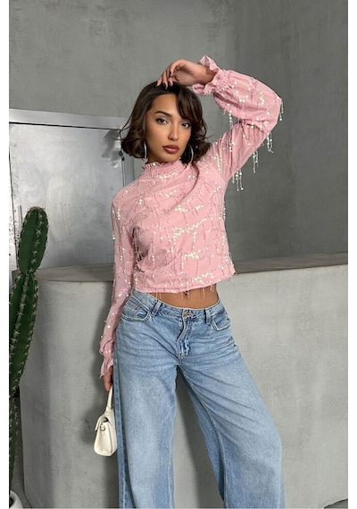 Verymoda Saçaklı Bluz F1851 Pembe