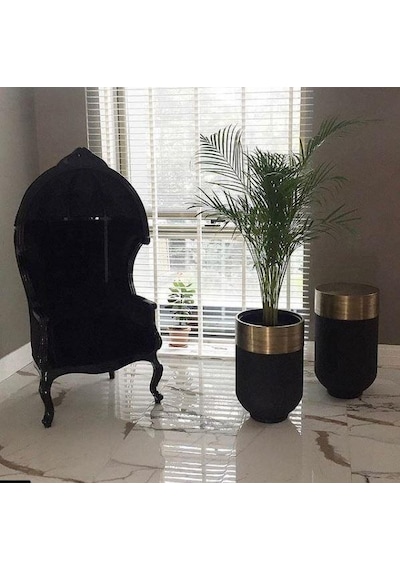 Dekoratif Eskitme Büyük Saksı , Darbuka Saksı ,60Cm