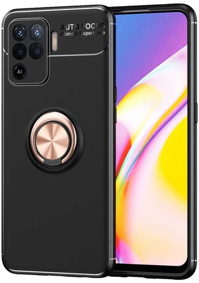 Oppo Reno 5 Lite Kılıf Yüzüklü Kamera Korumalı Range Ring Silikon Kılıf