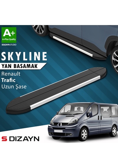 S-dizayn Renault Trafic 2 Uzun Şase Skyline Aluminyum Yan Basamak 263 Cm 2001-2014 A+ Kalite
