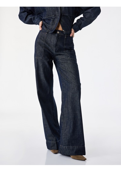 Koton Pamuklu Normal Bel Cepli Katlamalı Geniş Paça Denim Pantolon - Wide Leg Jeans Raw 7wal40134md 63x Koton Pamuklu Normal Bel Cepli Katlamalı Geniş Paça Denim Pantolon - Wide Leg Jeans Raw 7wal40134md 63x