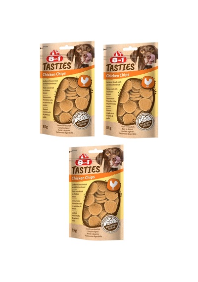 8in1 Tasties Chicken Chips Tavuklu Köpek Ödülü 85 Gr. X 3 Adet