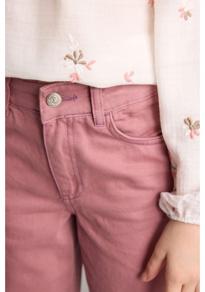 Defacto Straıght Wıde İspanyol Paça Gabardin Pantolon Kız Çocuk G0602a826spbr94 Bordo-br94